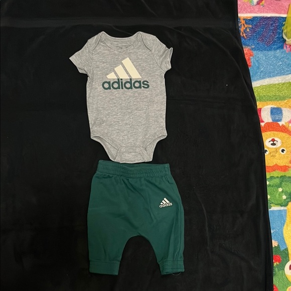 adidas Other - Adidas Gray and Green Baby Outfit
